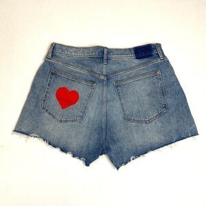 Abercrombie & Fitch Jean Shorts Size 14- Mom Short High Rise Sequin Heart